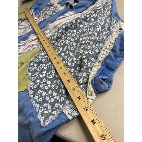 Bluevelvet Patchwork Poncho Top size M/ L Artsy Hippie Lagenlook Boho Peasant - Picture 6 of 16